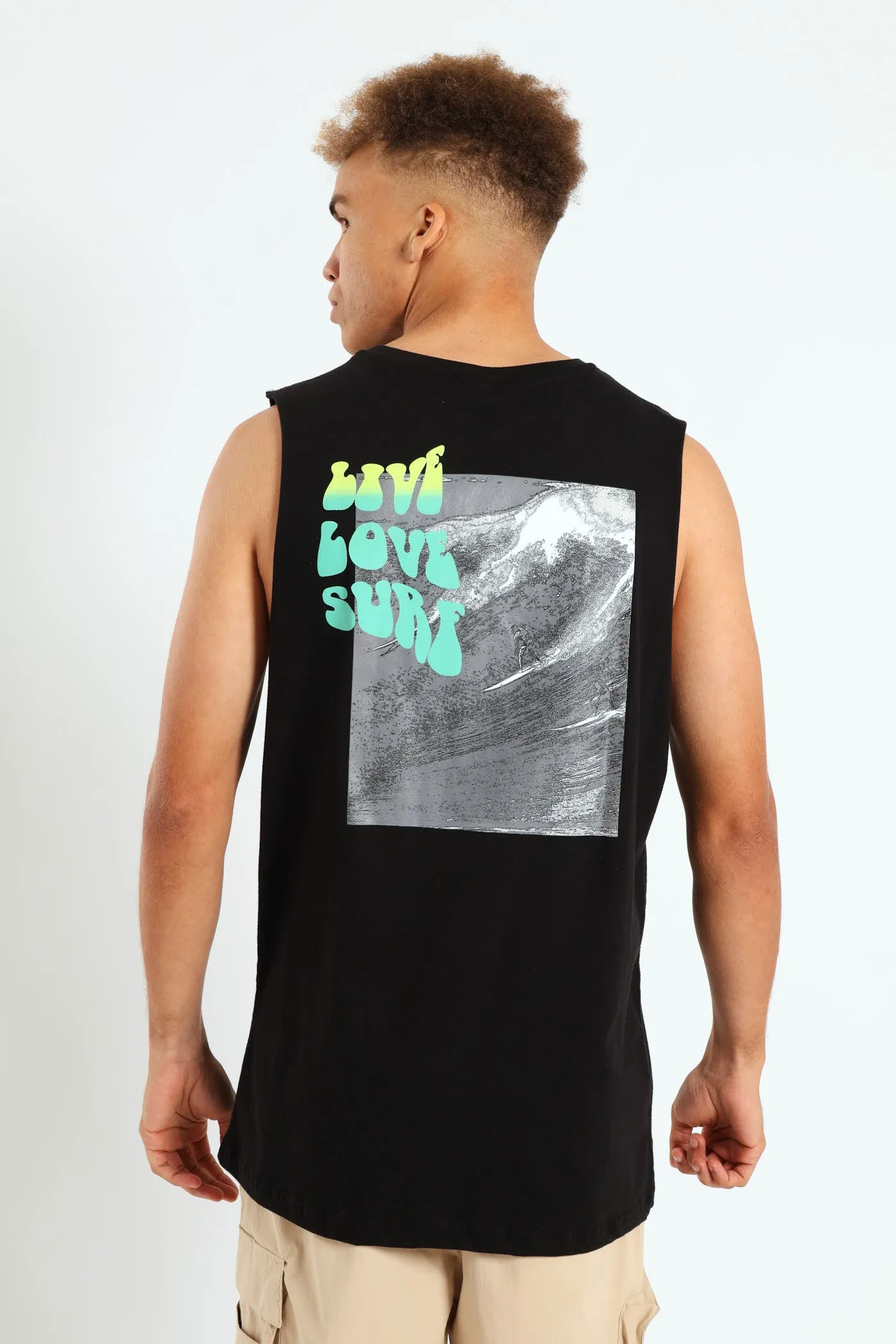 Live Love Surf Muscle Hugger Tee - Black sold by Edgars product image thumbnail 2