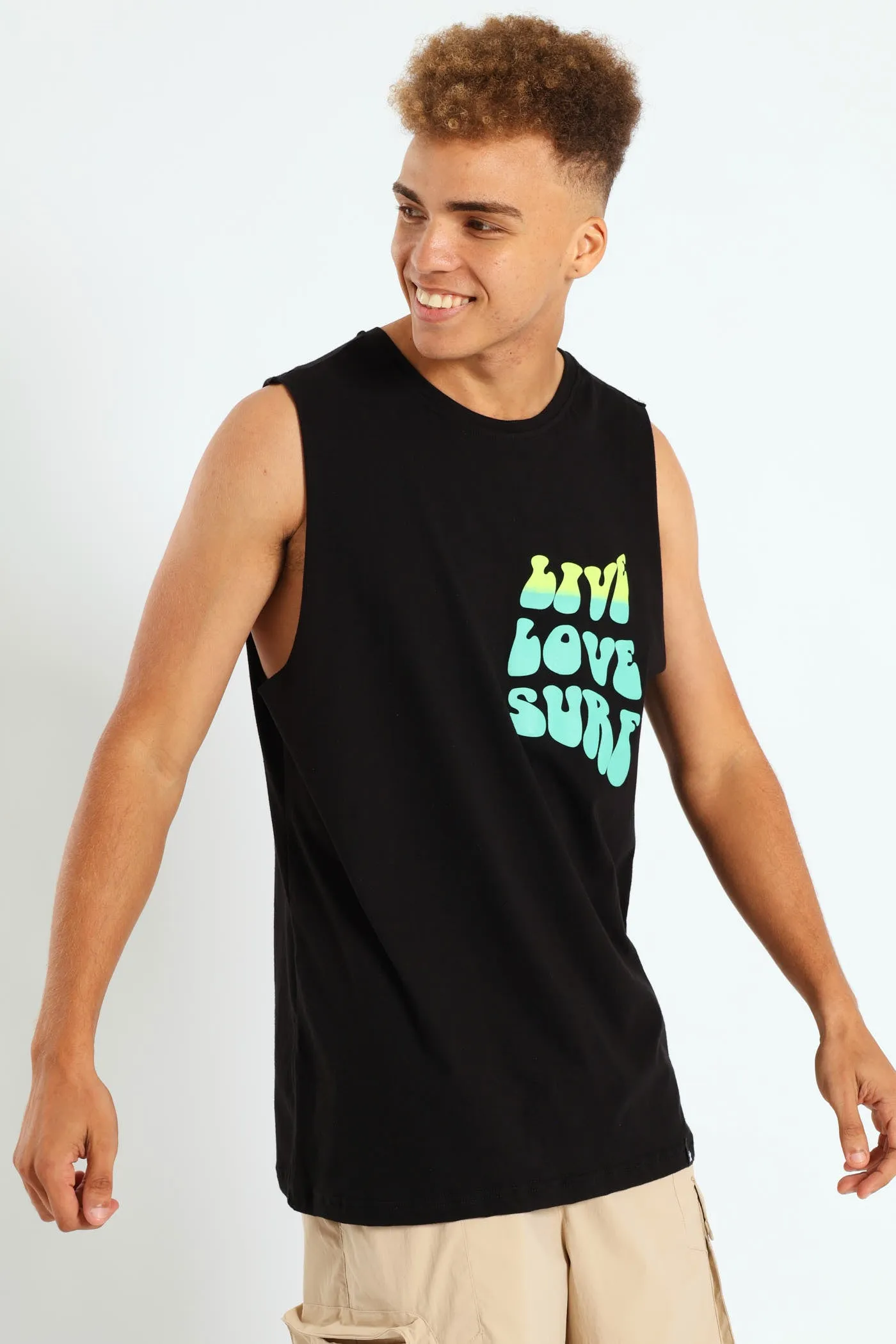 Live Love Surf Muscle Hugger Tee - Black sold by Edgars product image thumbnail 3
