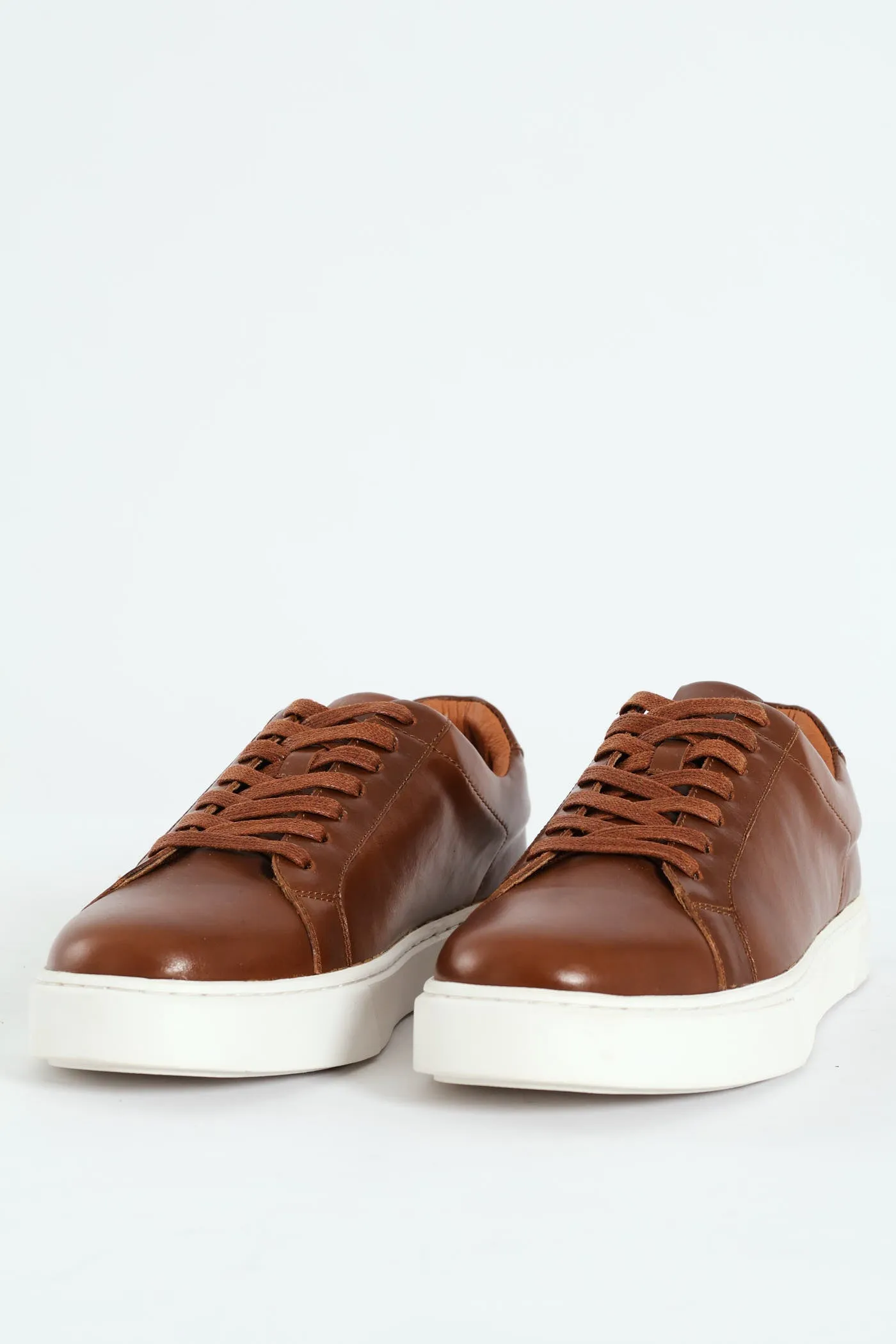 Leather Lace Up Sneaker - Brown sold by Edgars
