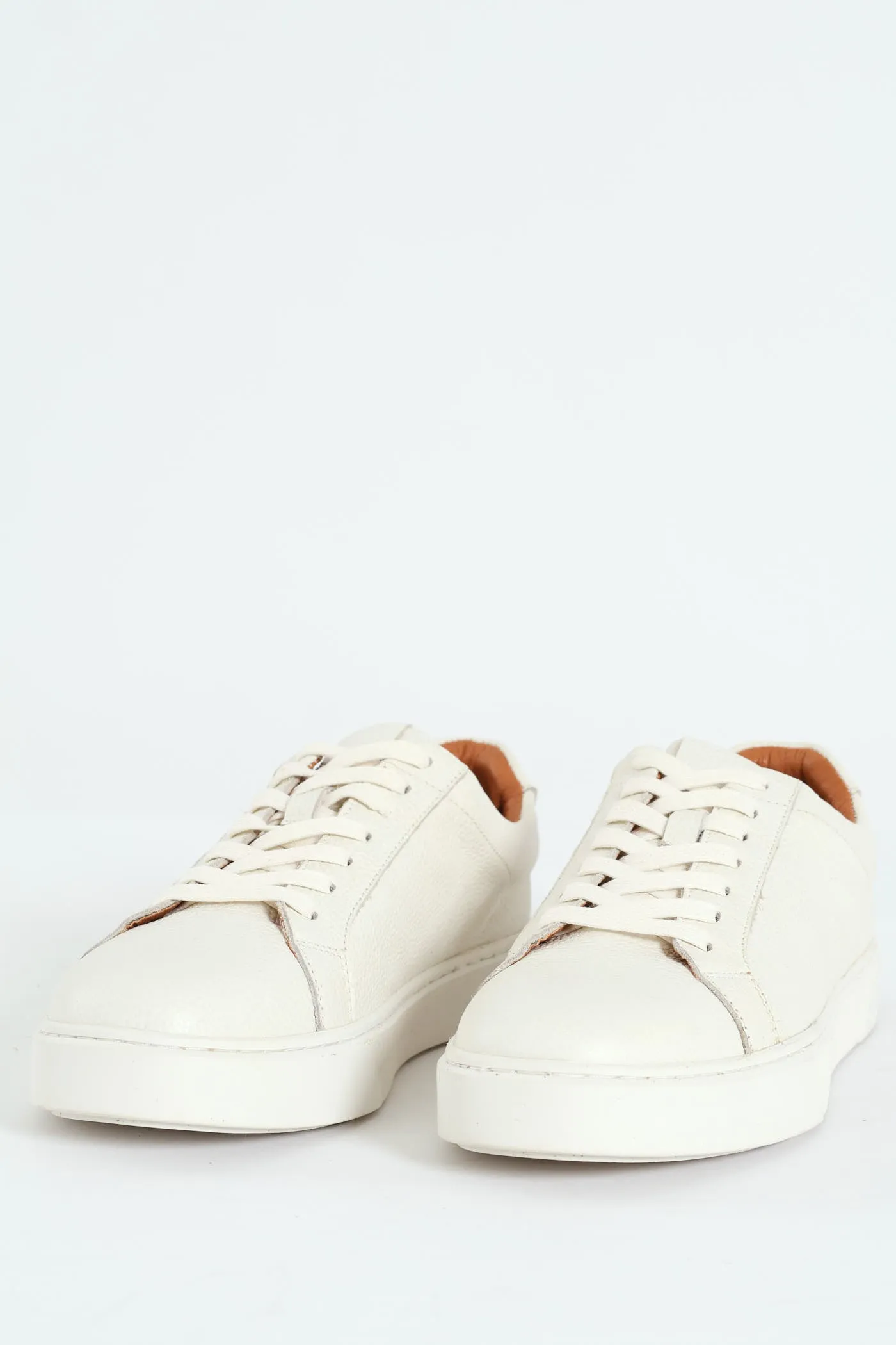 Leather Lace Up Sneaker - White sold by Edgars