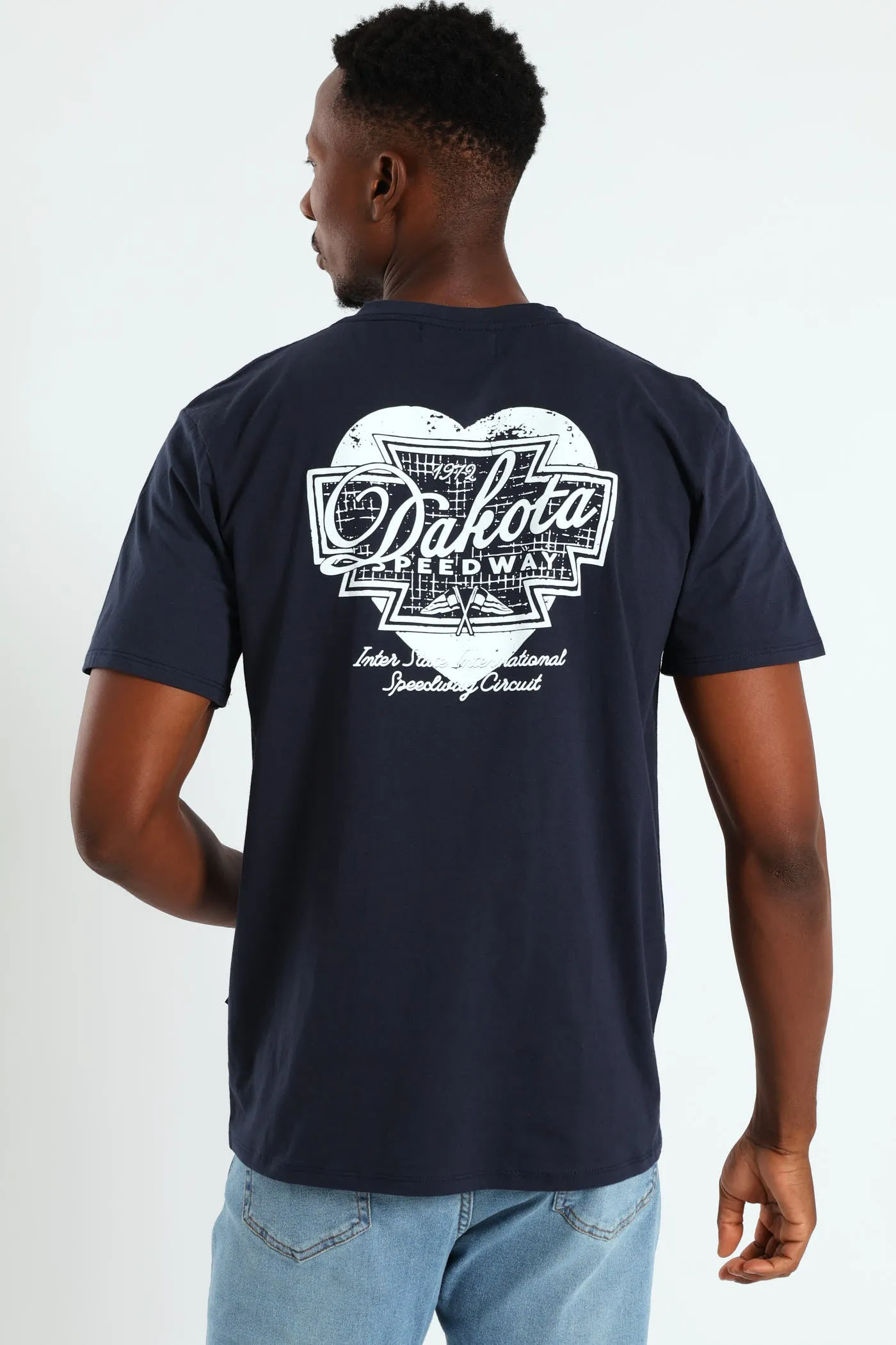 Dakota Speedway Front & Back Tee - Navy sold by Edgars product image thumbnail 2