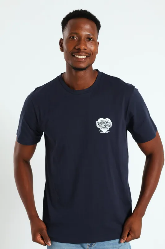 Dakota Speedway Front & Back Tee - Navy sold by Edgars