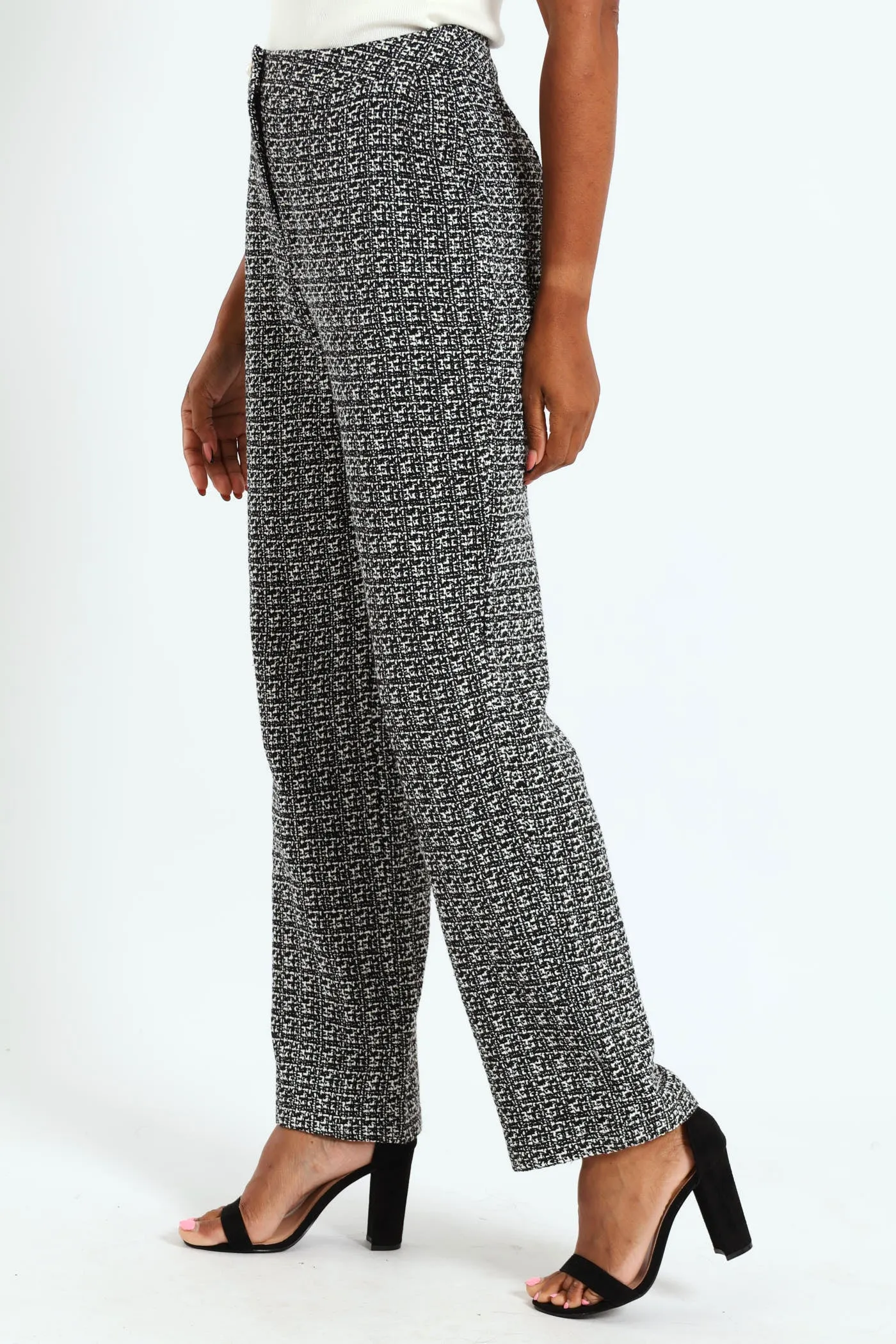 Tweed Straight Leg Pant - Cream/Black sold by Edgars product image thumbnail 2