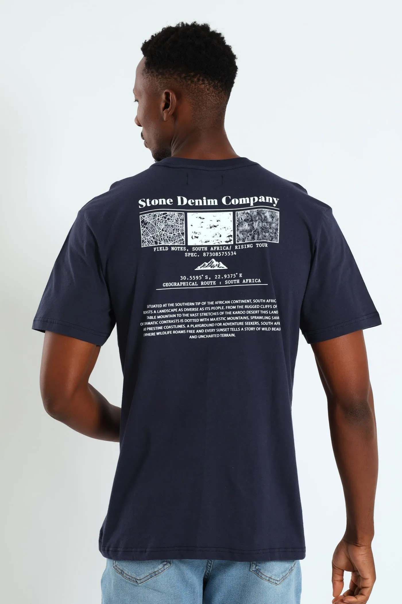 Geographical Front & Back Print Tee - Navy sold by Edgars product image thumbnail 2