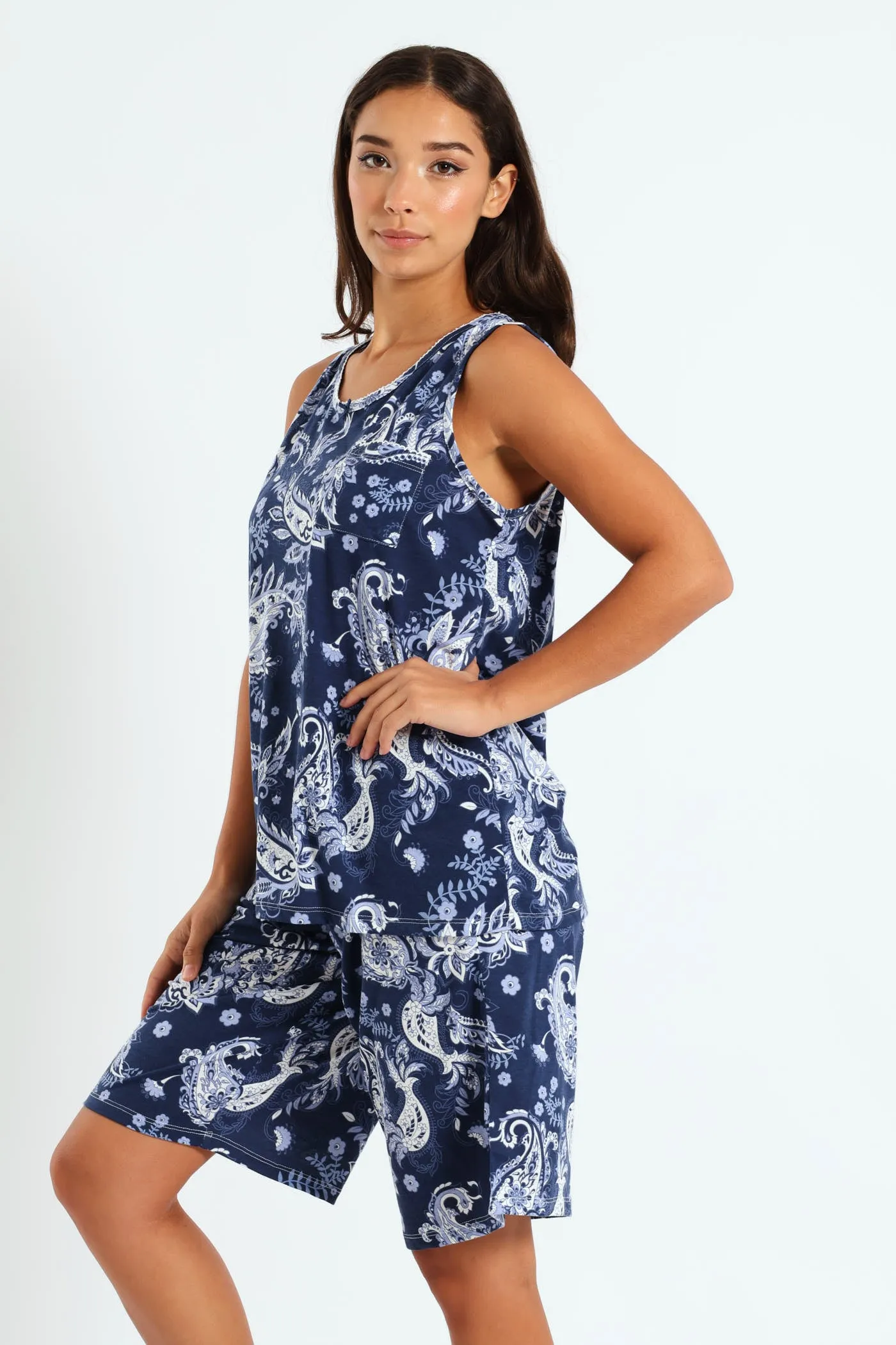 Paisley Top & Short Set - Navy sold by Edgars product image thumbnail 3