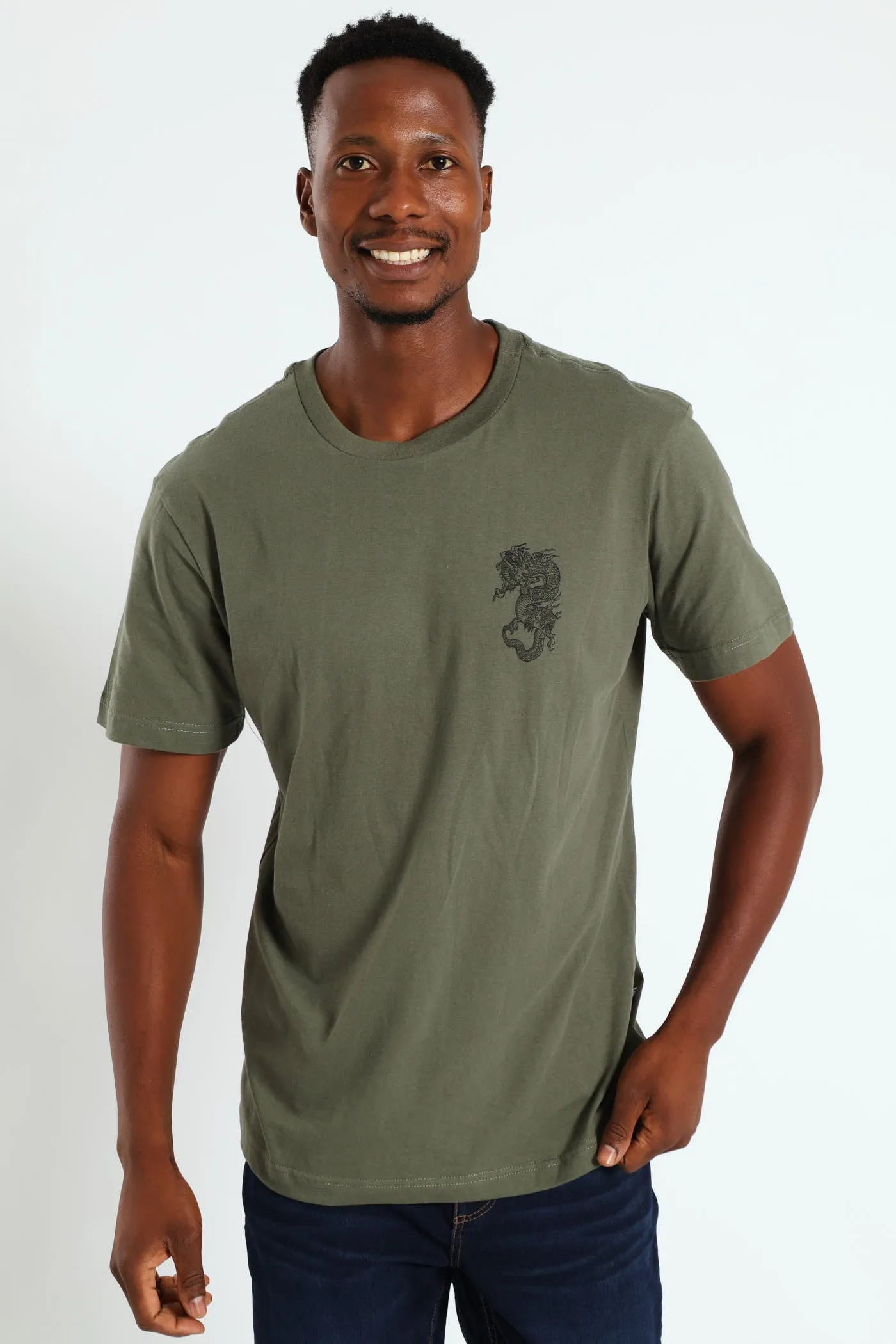 Dragon Grid Front & Back Tee - Fatigue sold by Edgars