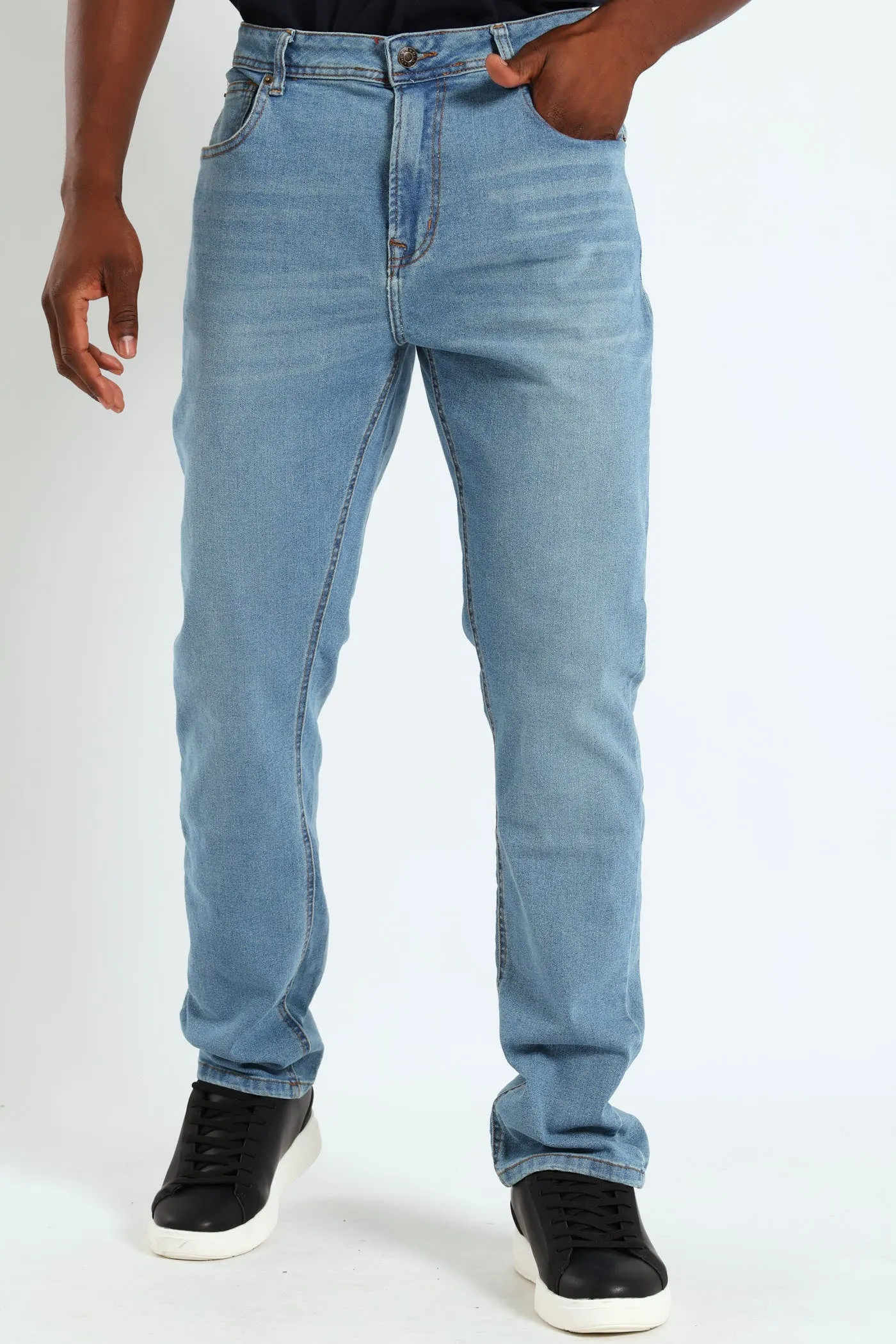 Slim Leg Jeans - Mid Denim sold by Edgars