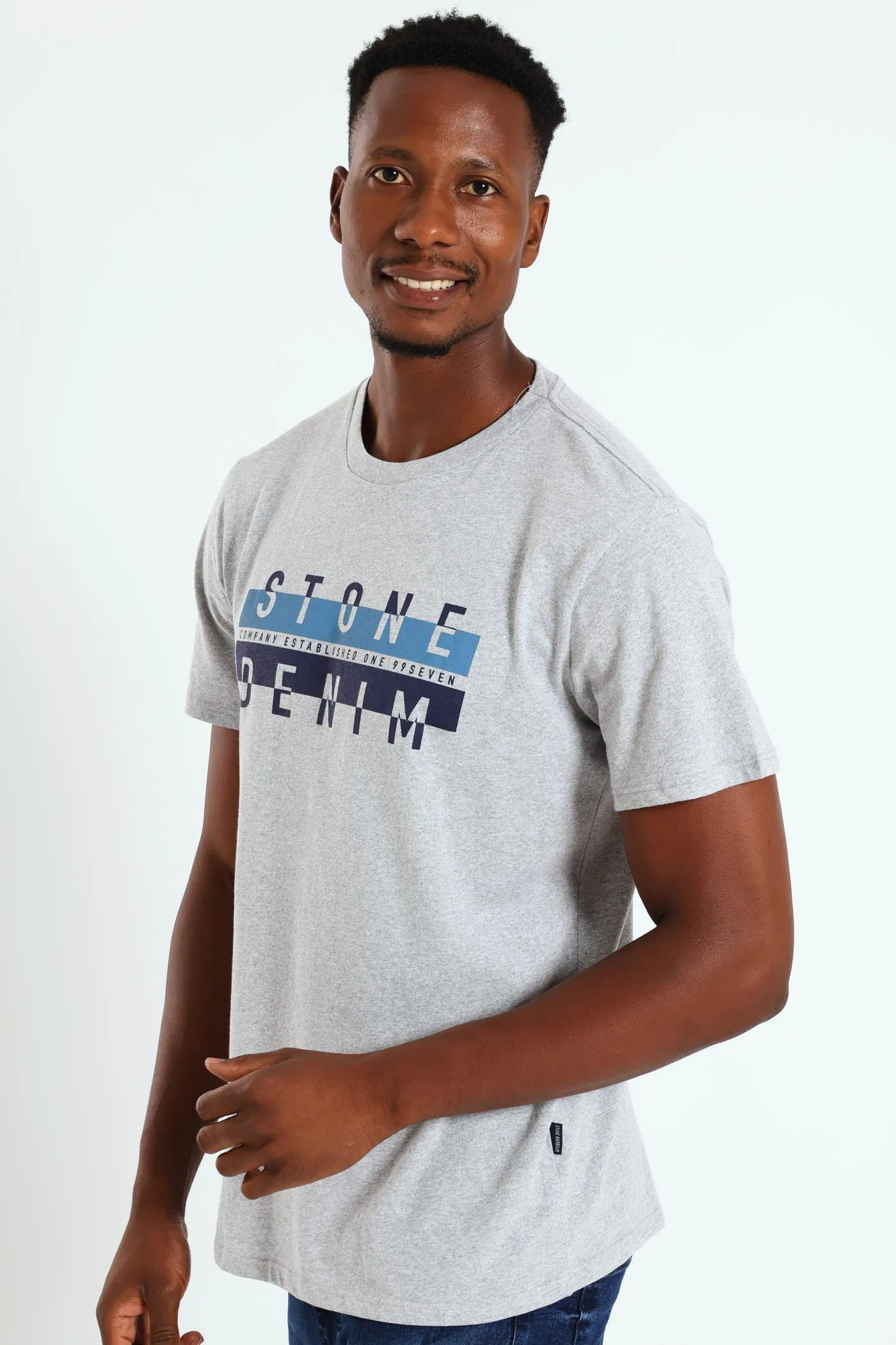 Stone Denim Est.Tee - Grey Melange sold by Edgars product image thumbnail 2