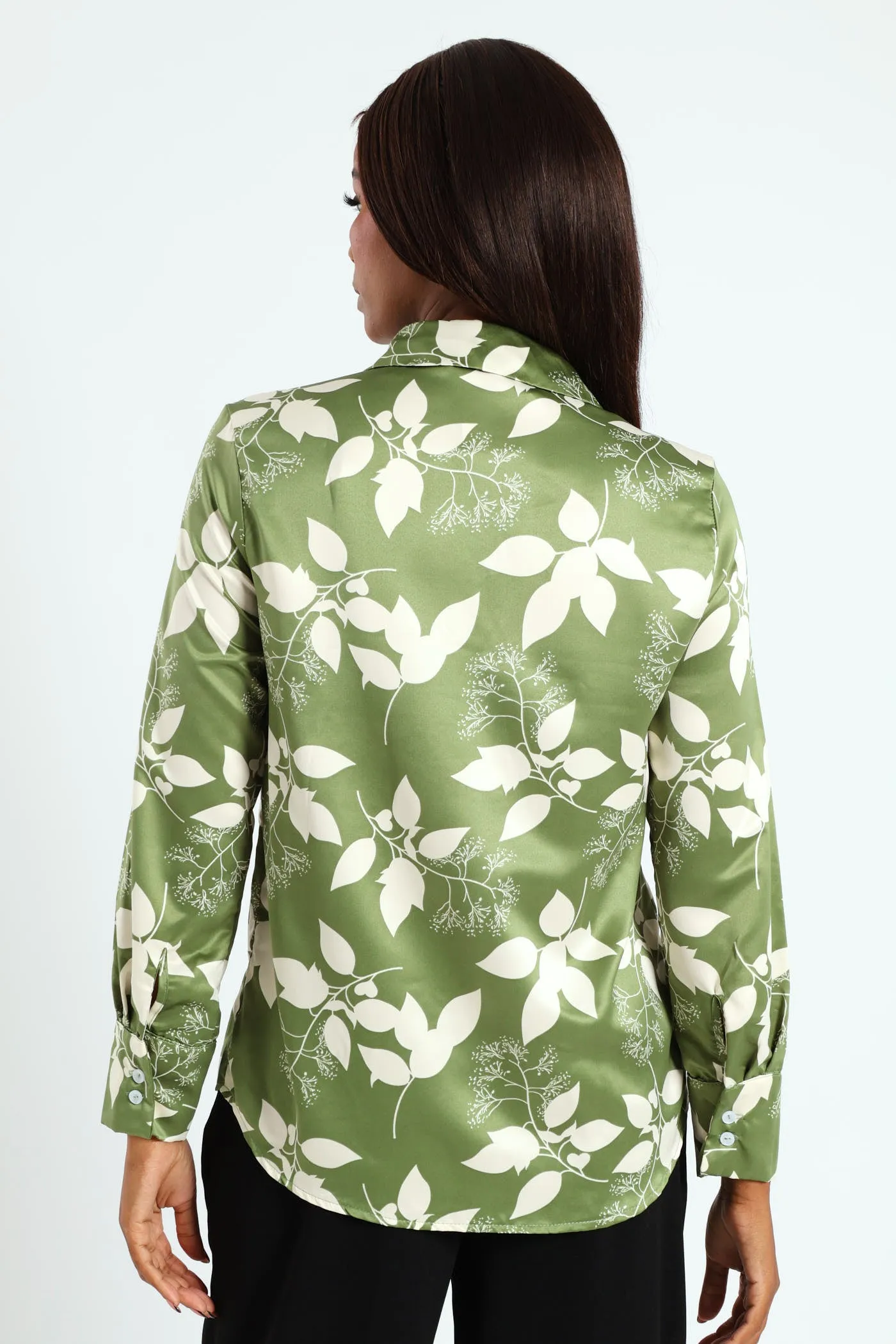 Floral Satin Shirt - Green sold by Edgars product image thumbnail 4