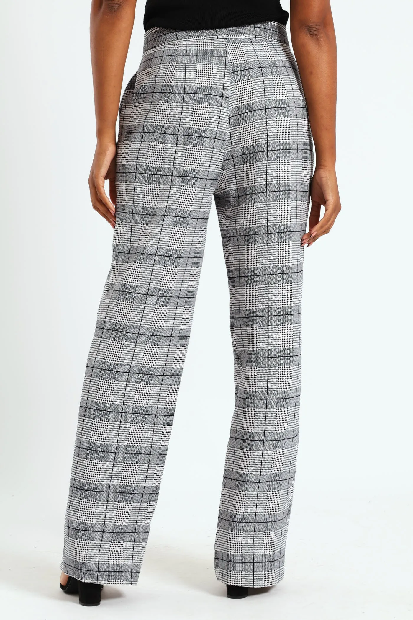 Pintuck Houndstooth Straight Leg Pant - Grey sold by Edgars product image thumbnail 4