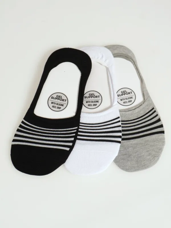 3 Pack Fashion Secret Socks - Black/Grey/White sold by Edgars