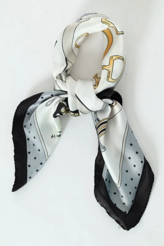 Silk Touch Horse Scarf - Black sold by Edgars