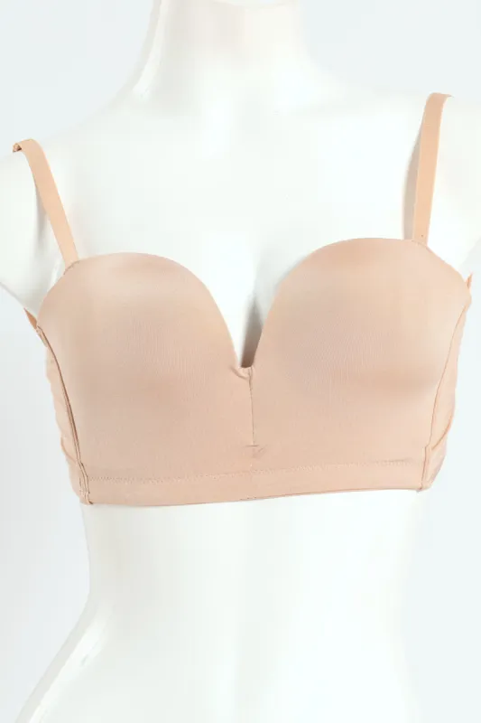 Backless Longline Bra - Beige sold by Edgars