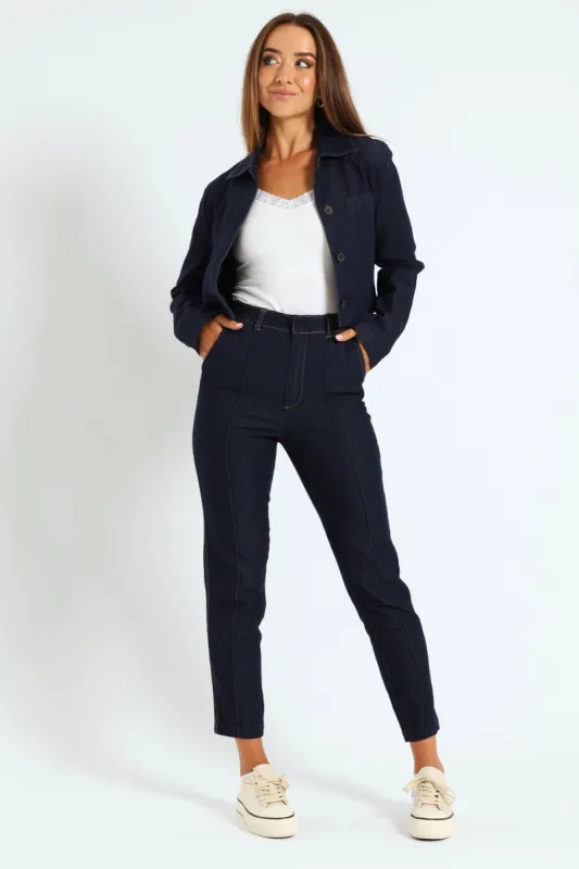 Tailored Boxy Denim Jacket - Dark Wash sold by Edgars