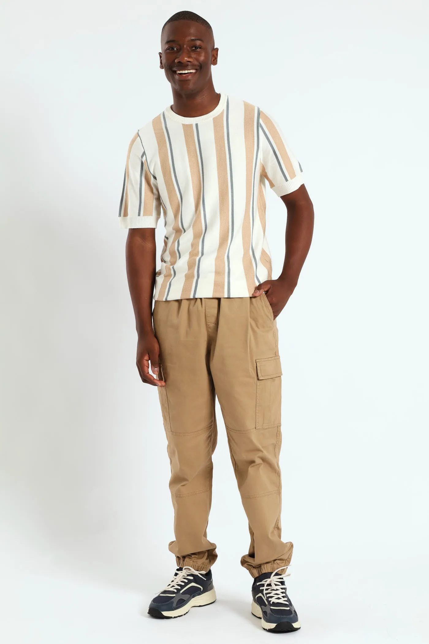 Stripe Knit Fine Gauge Crew Tee - Off White sold by Edgars product image thumbnail 5
