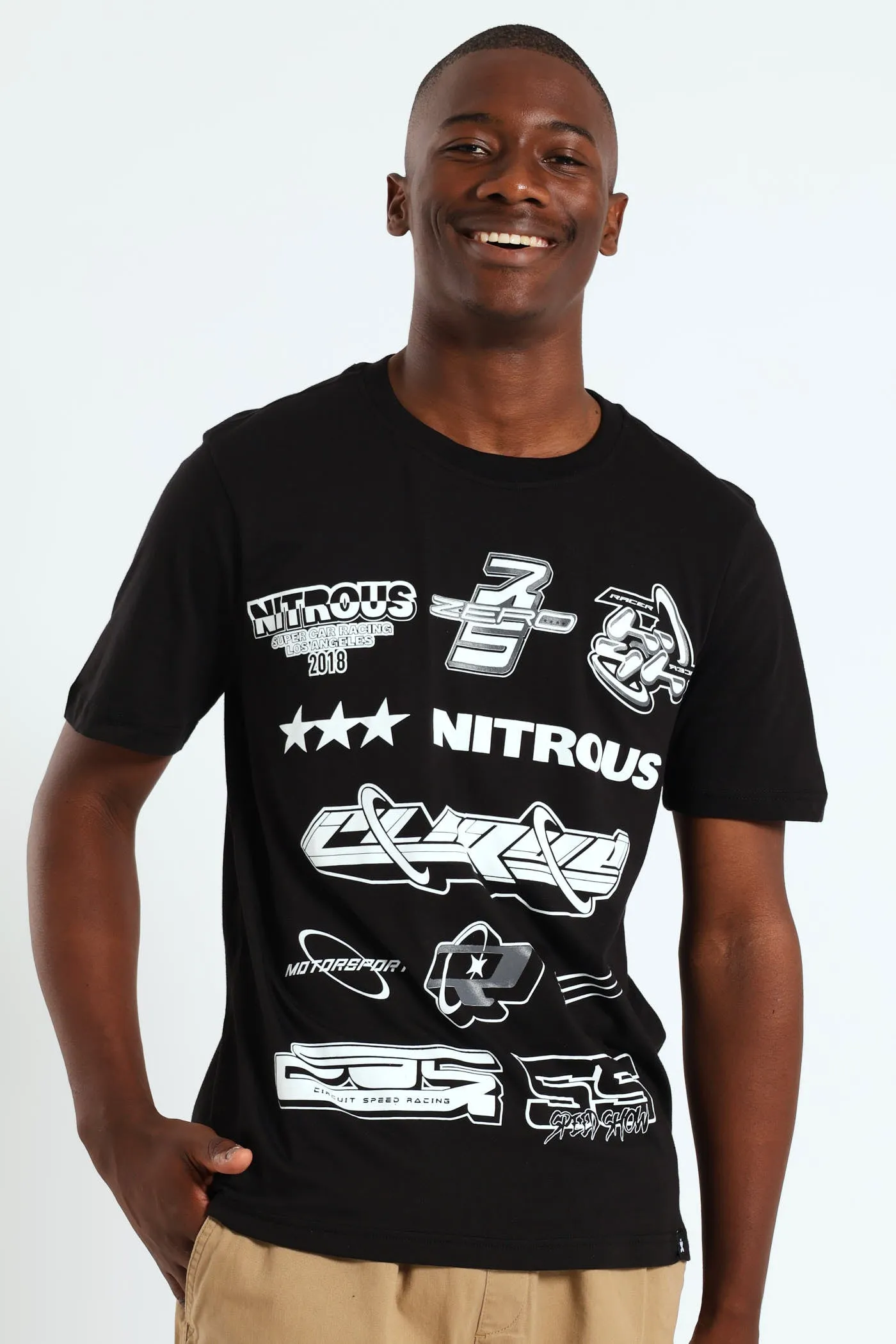 Racer Front & Back Tee - Black sold by Edgars
