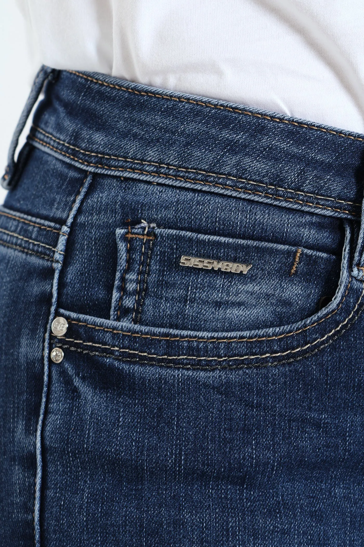 Axel Skinny Jean With Back Pocket Embroidery Detail - Mid Blue sold by Edgars product image thumbnail 4