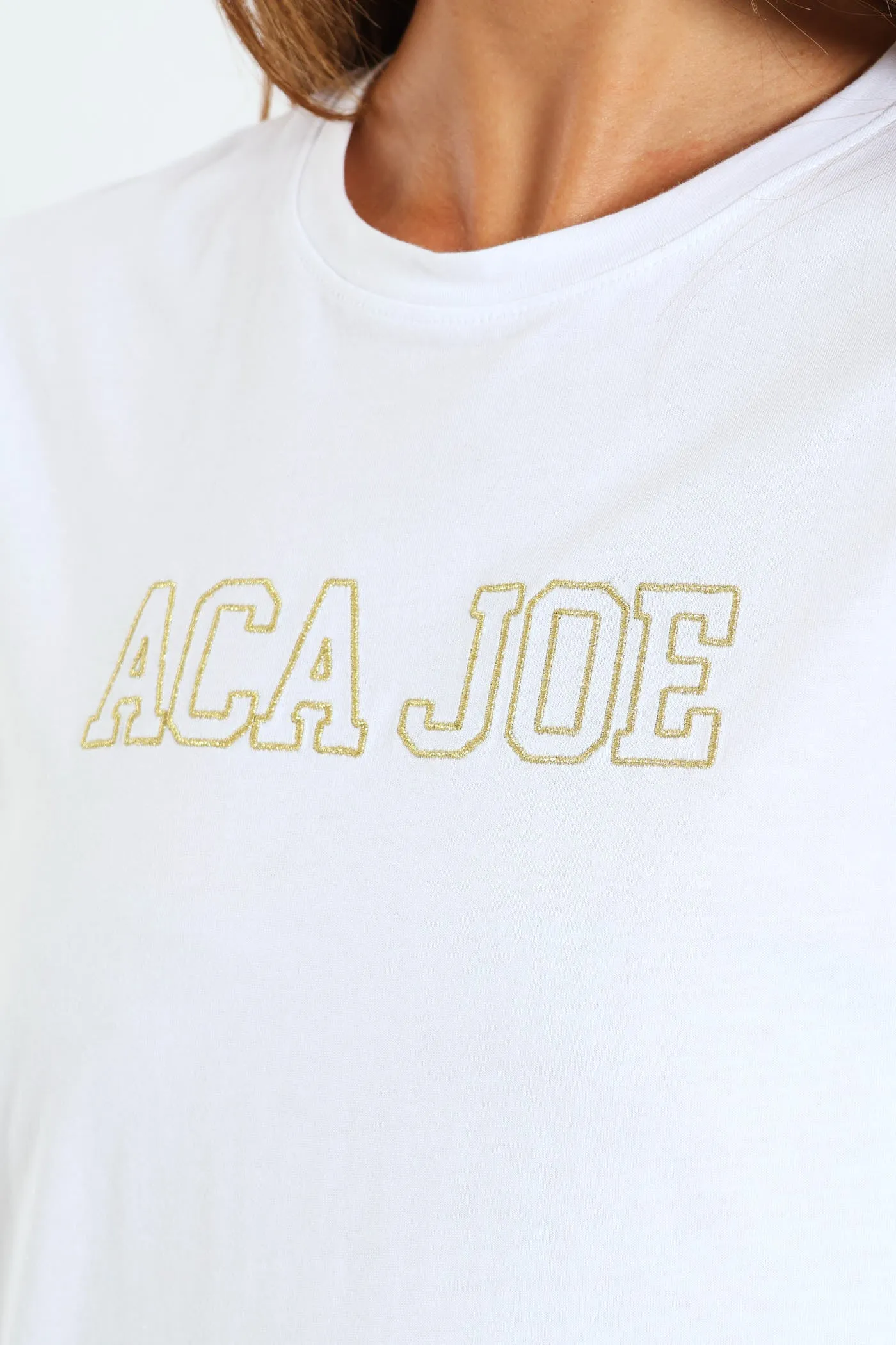 Gold Lurex Embroidery Crew Tee - White sold by Edgars product image thumbnail 2