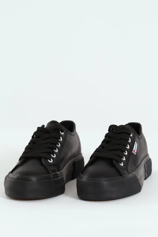Ladies Basic Lace-Up Platform Sneaker - Black sold by Edgars