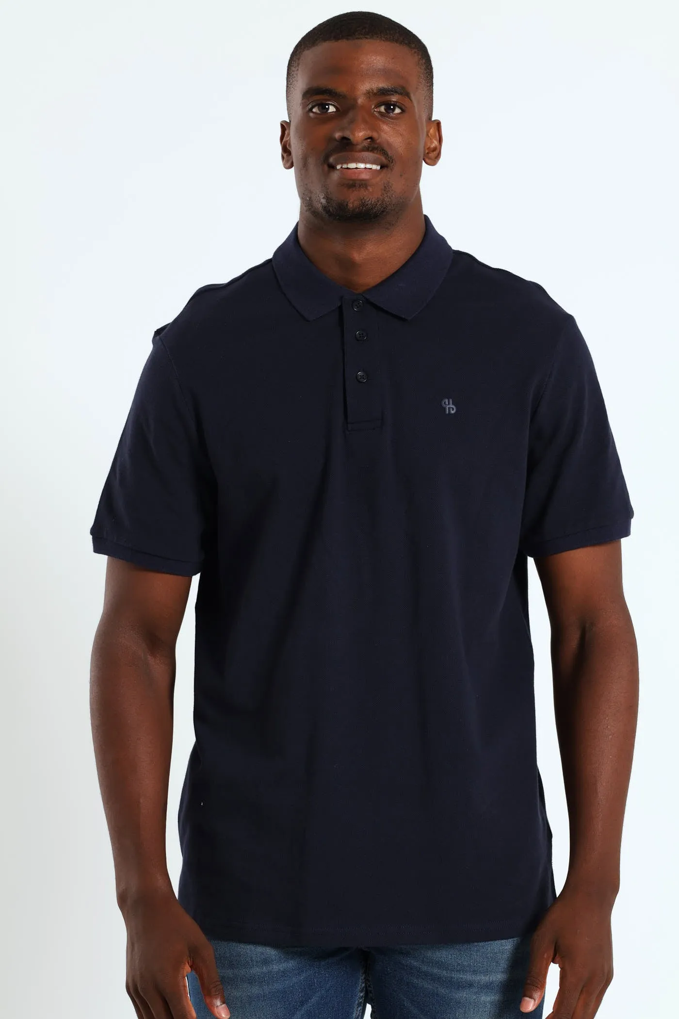 Basic Regular Fit Golfer - Navy sold by Edgars