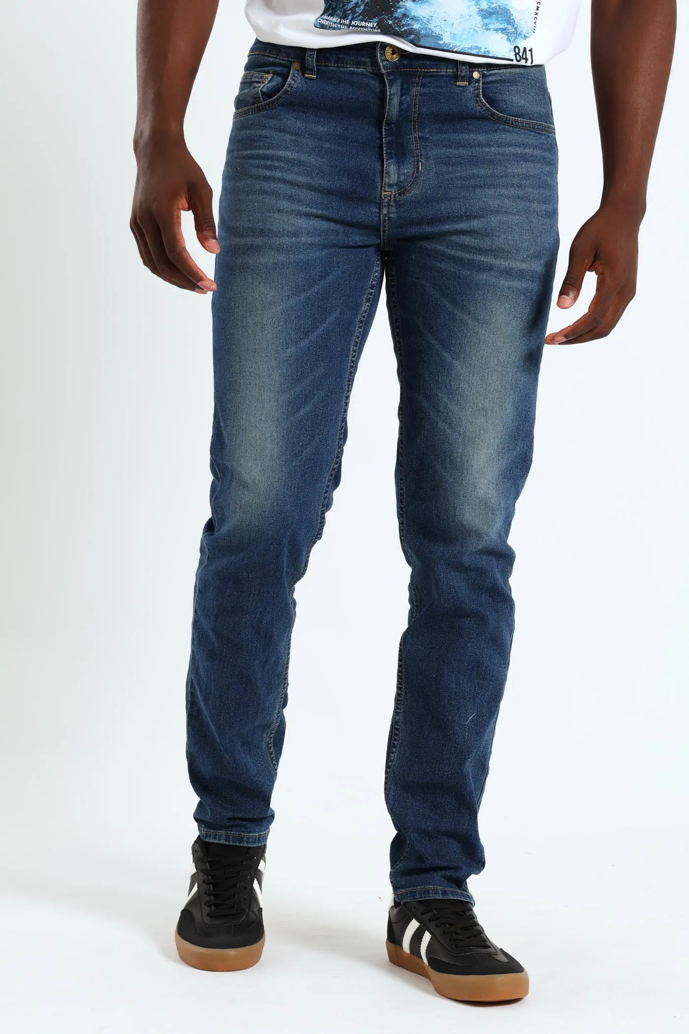 Mid Tint Creased Skinny Jean - Denim sold by Edgars