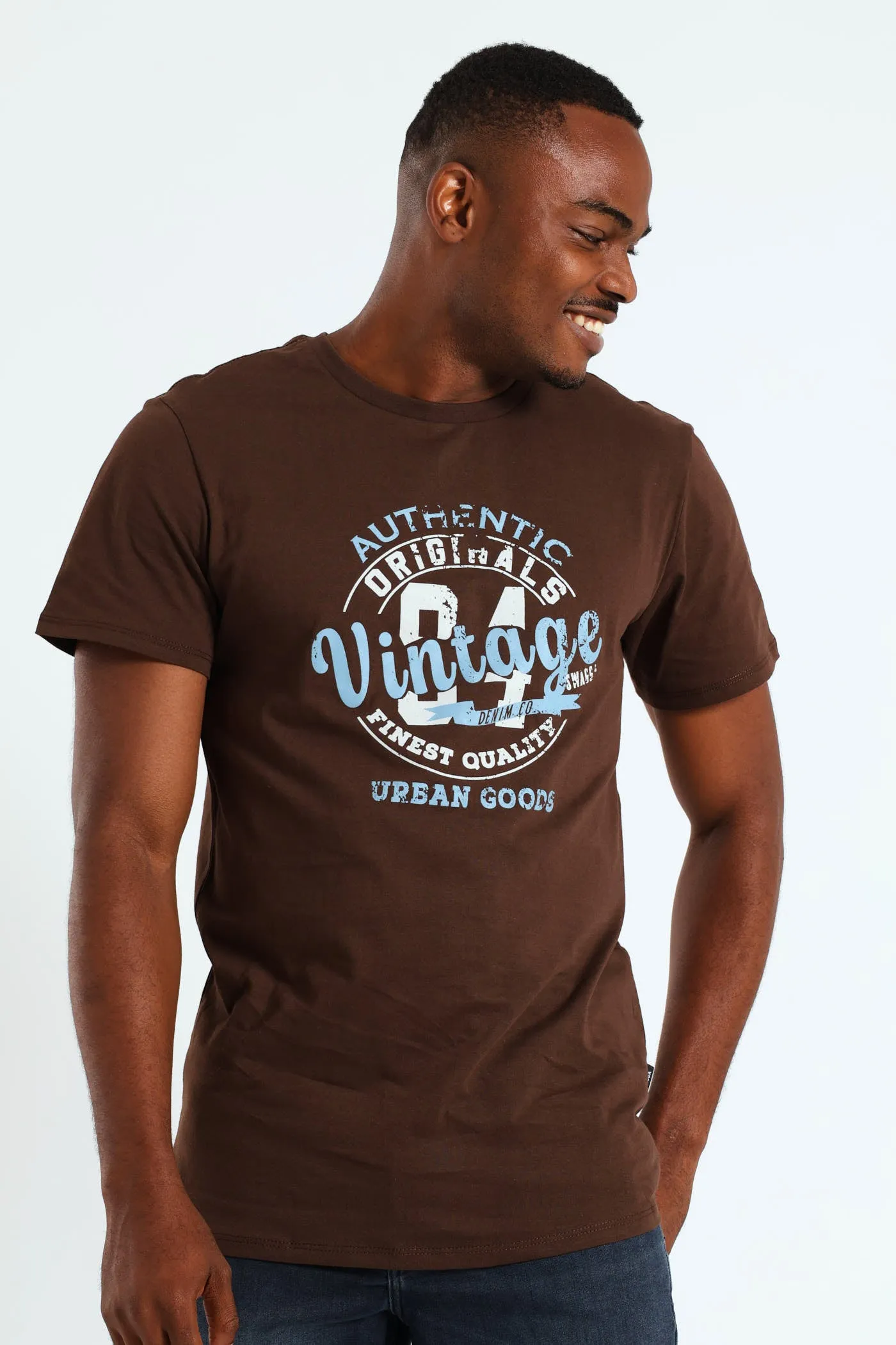 Short Sleeve Basic Print Tee - Brown sold by Edgars product image thumbnail 2