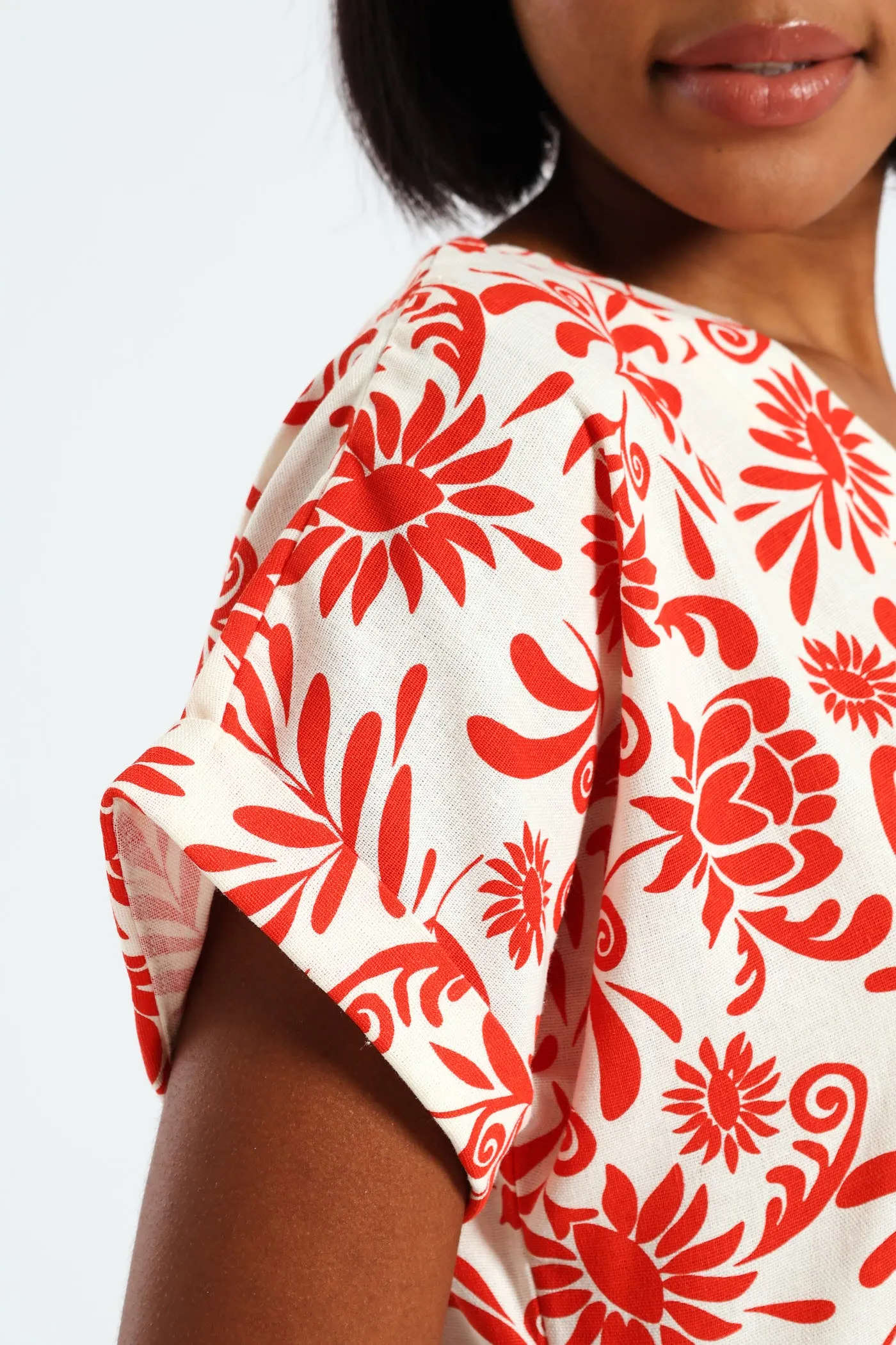 V-Neck Tiered Dress - White/Orange sold by Edgars product image thumbnail 2