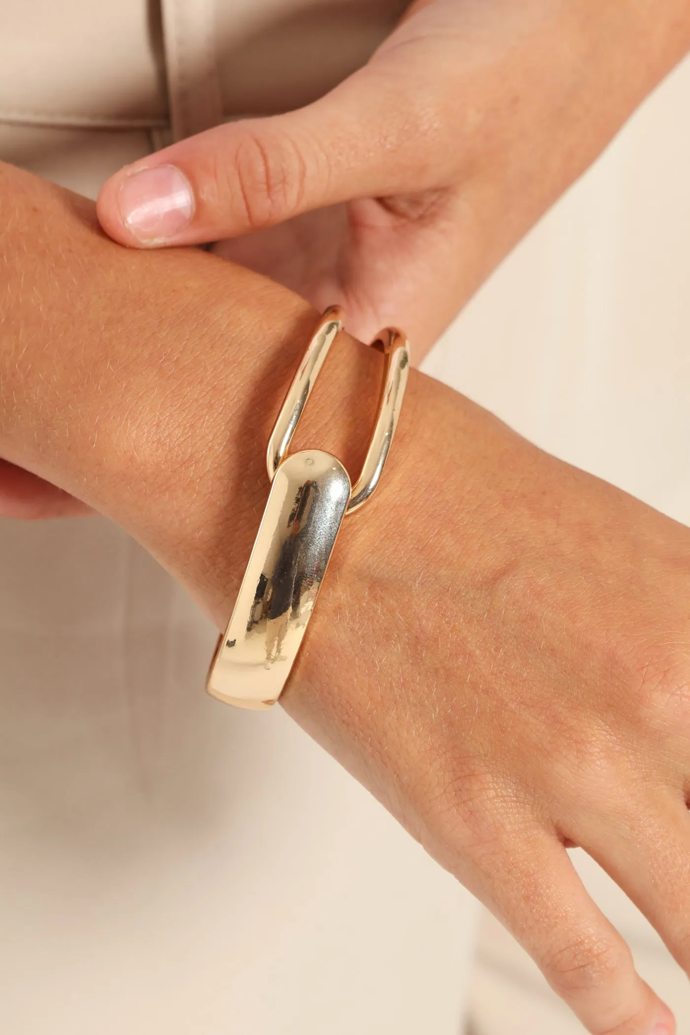 Cutout Rounded Cuff Bangle - Gold sold by Edgars product image thumbnail 3