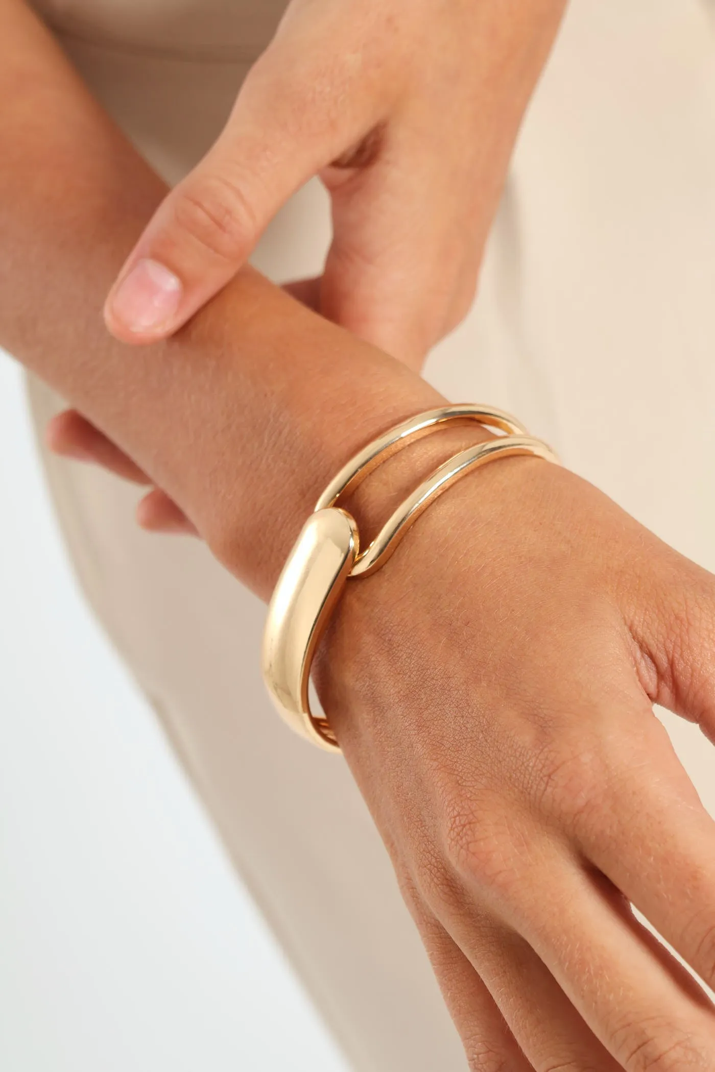 Cutout Rounded Cuff Bangle - Gold sold by Edgars product image thumbnail 4
