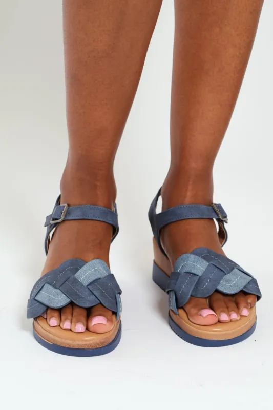 Lolly Woven Ankle Strap Platform Sandal - Denim sold by Edgars 