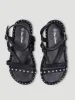 Girls Studded Sandal - Black sold by Edgars