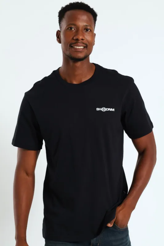 Stone Denim Front & Back Print Tee - Black sold by Edgars 