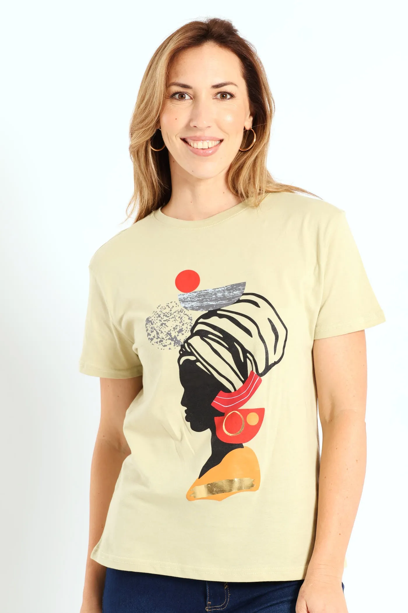 Profile Head Wrap With Bowl Tee - Khaki Mist Green sold by Edgars