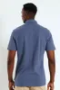 Button Through Mini Waffle Shirt - Dark Blue sold by Edgars