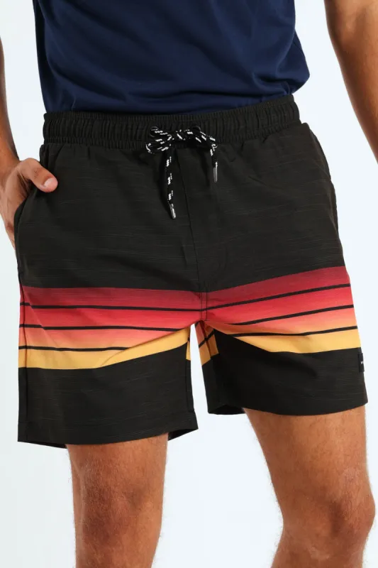 Stripe Volley Shorts - Black sold by Edgars 