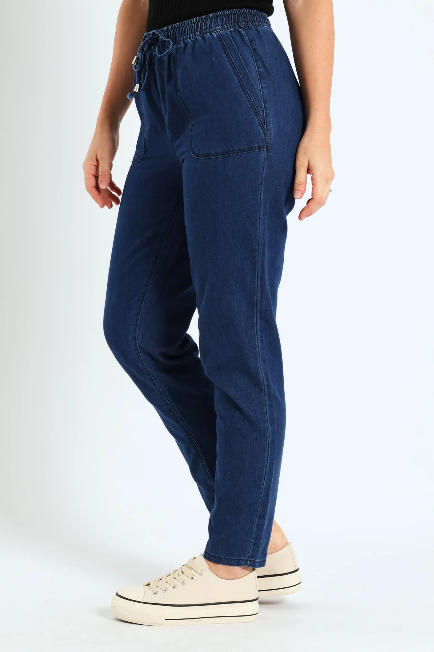 Tapered Pull-On Lightweight Denim Pants - Dark Wash Ink sold by Edgars product image thumbnail 2