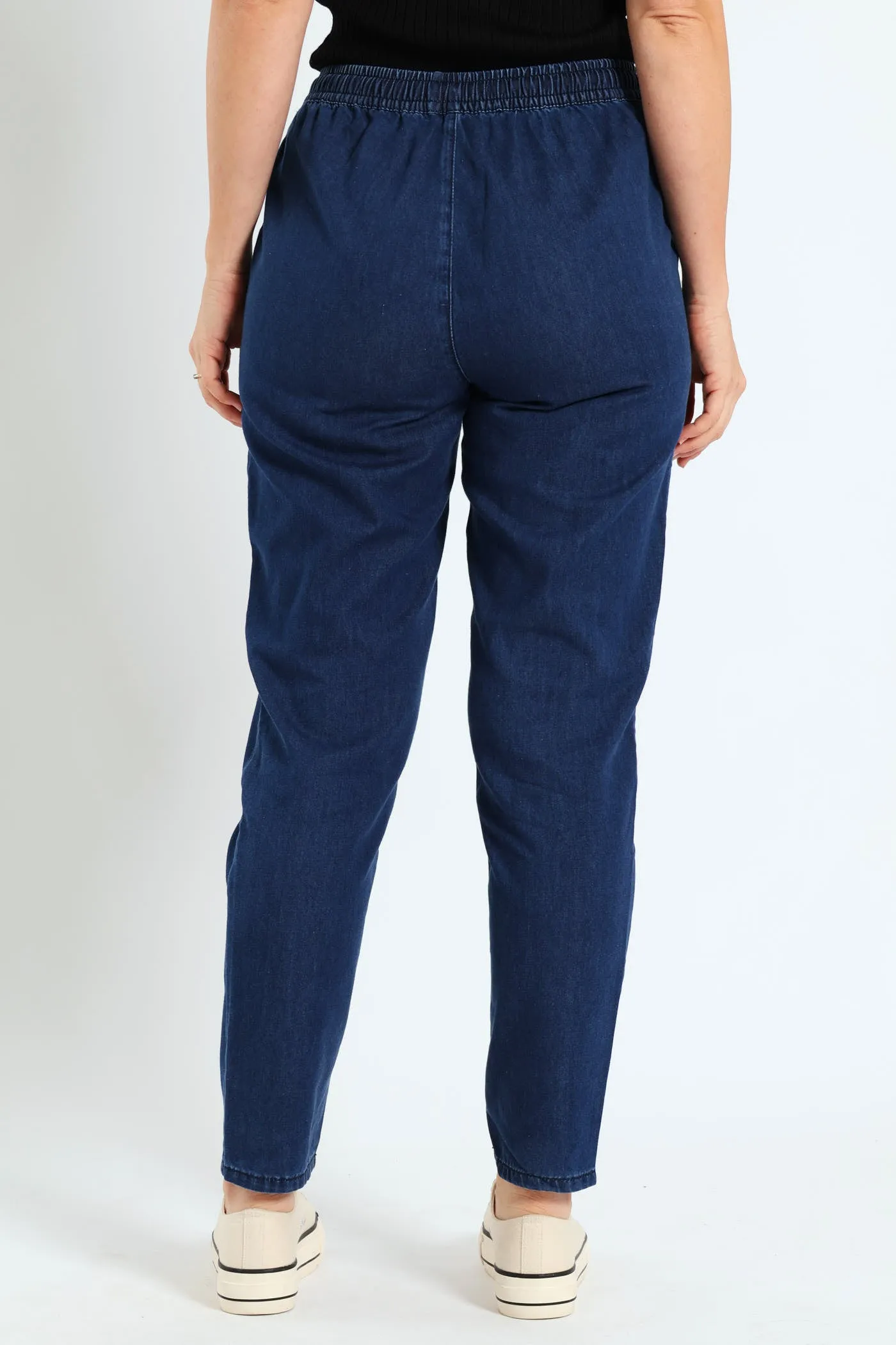 Tapered Pull-On Lightweight Denim Pants - Dark Wash Ink sold by Edgars product image thumbnail 3