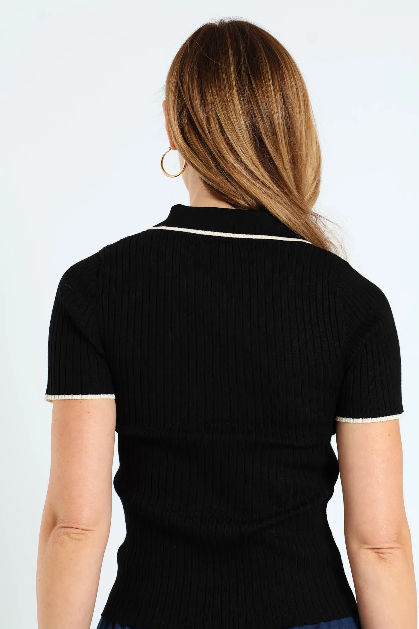 Ribbed Knitwear Golfer - Black/Cream sold by Edgars product image thumbnail 4