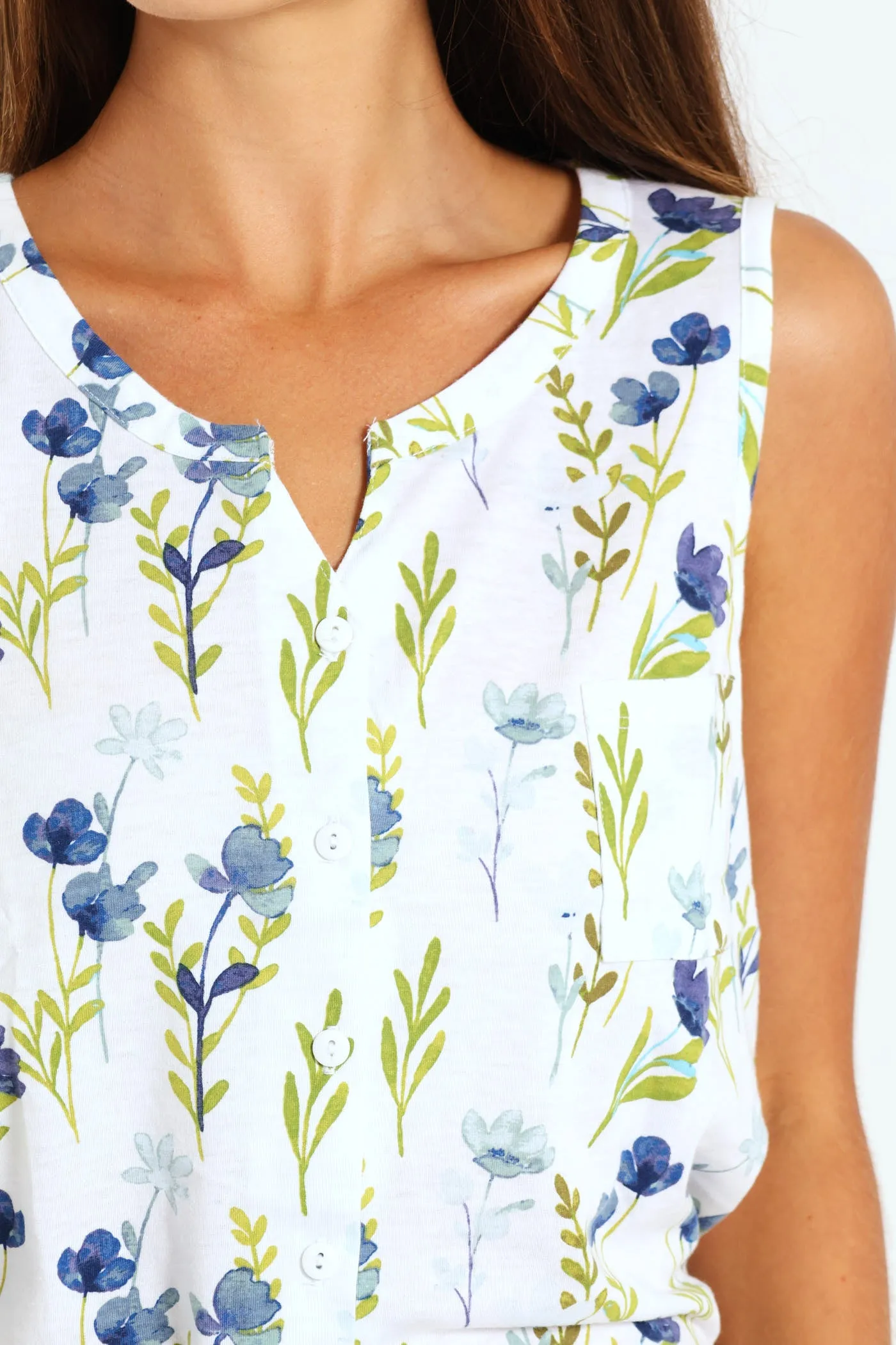 Blue Flower Button Through & Capri Knit Set  - White sold by Edgars product image thumbnail 5