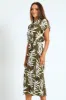 Belted Midi Shirt Dress - Fatigue/Cream sold by Edgars 