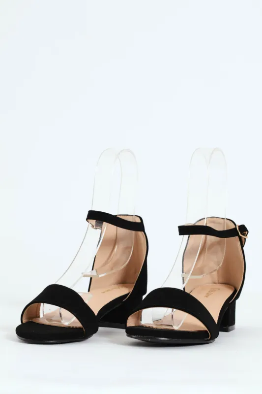 Girls Heeled Sandal - Black sold by Edgars
