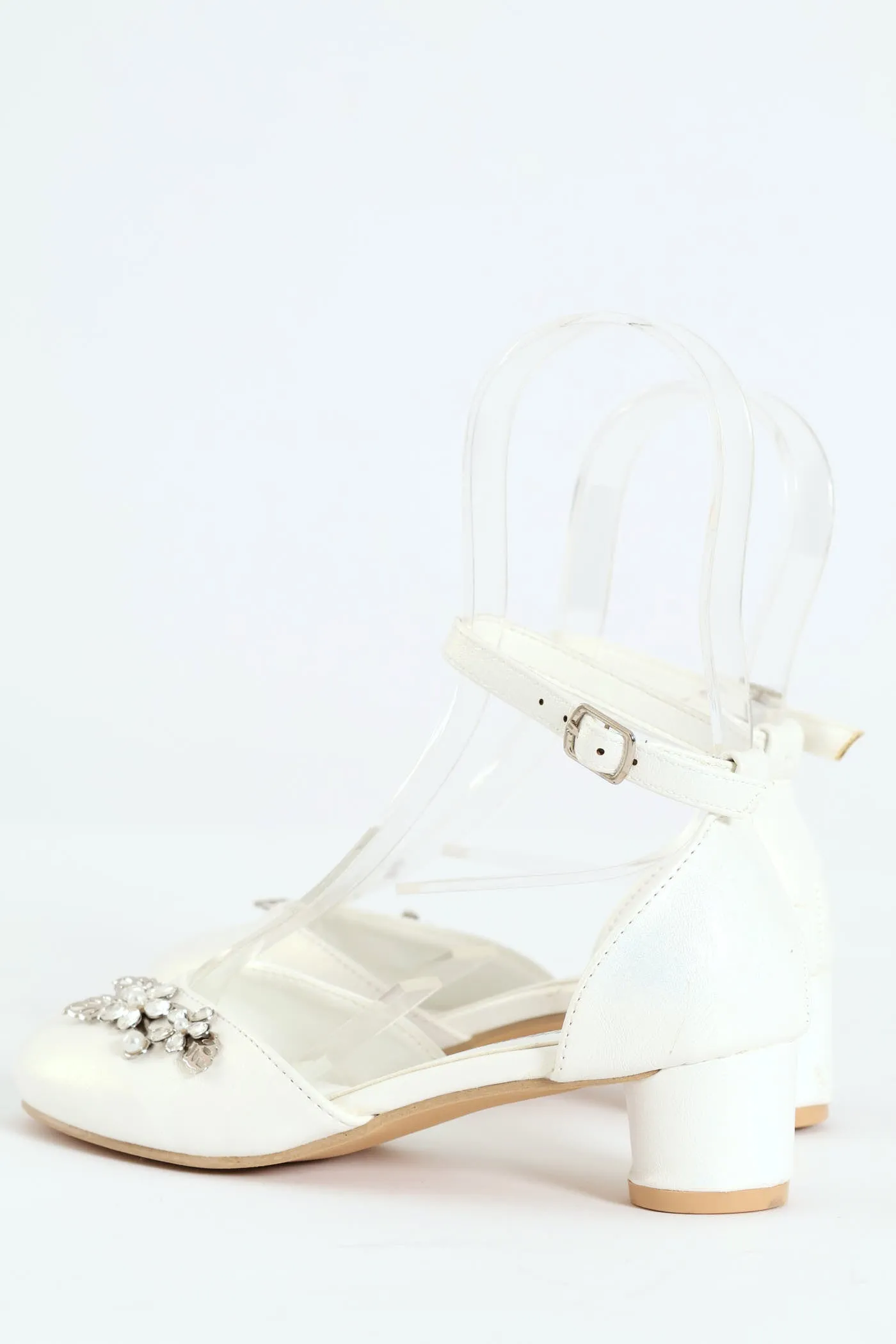 Girls Pearl Trim Heel - White sold by Edgars product image thumbnail 2