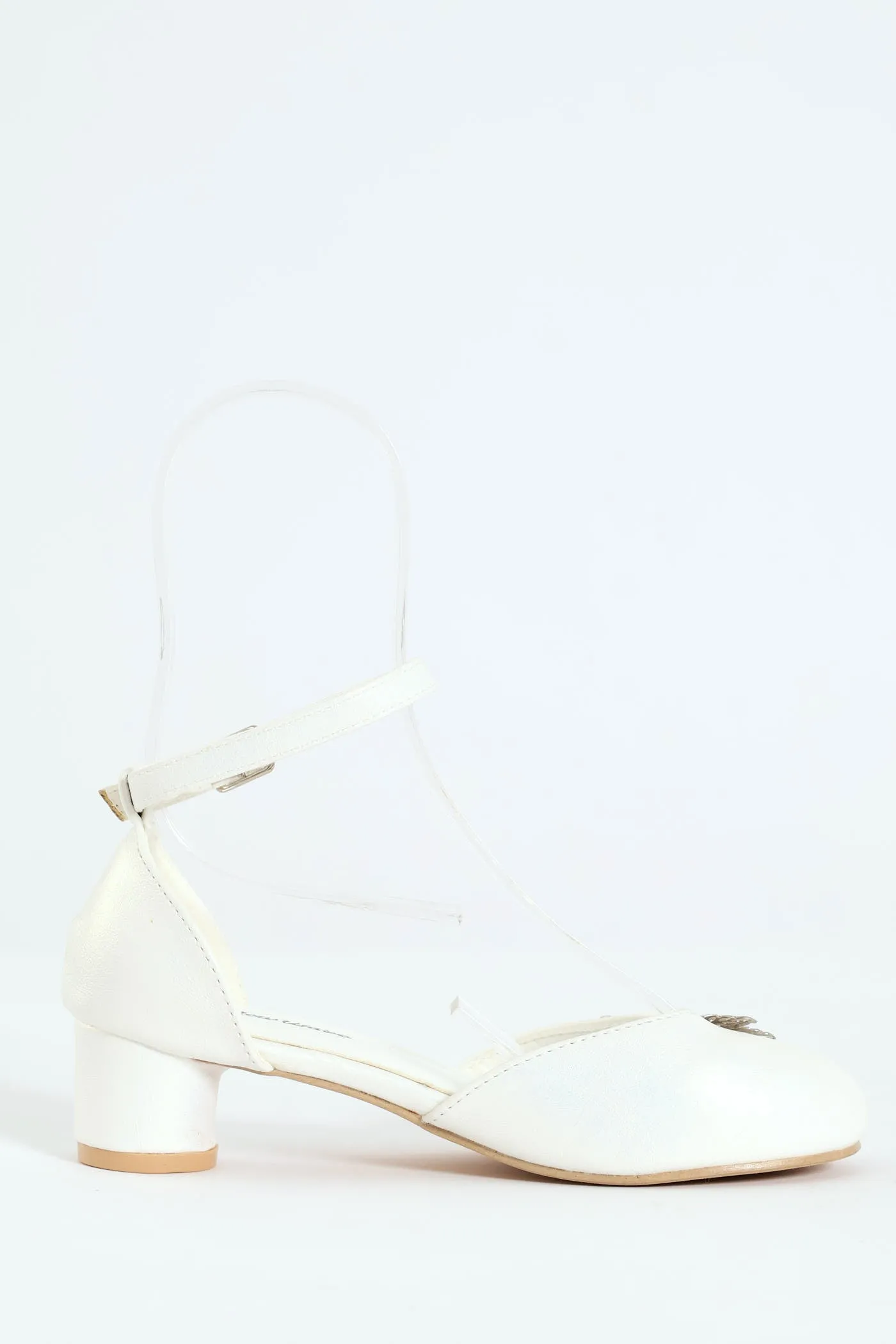 Girls Pearl Trim Heel - White sold by Edgars product image thumbnail 3