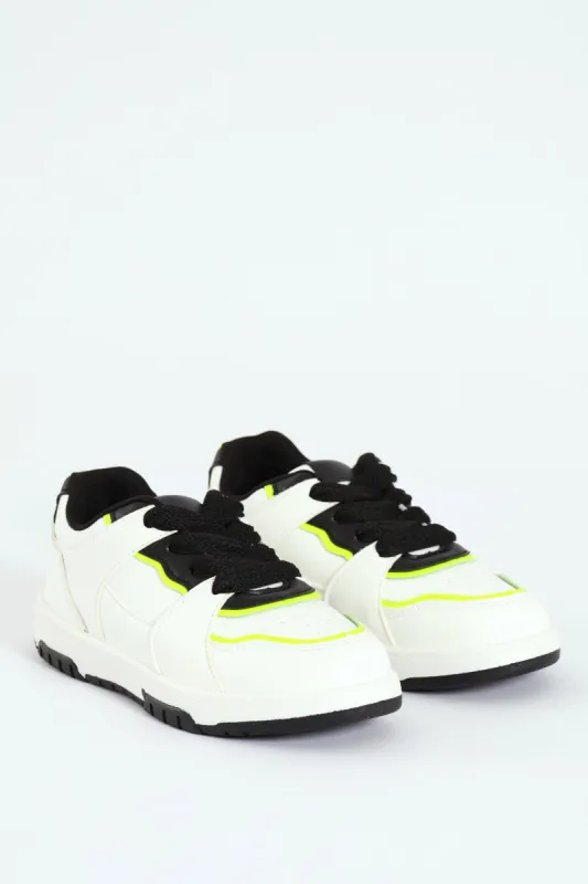 Boys Skater Sneaker - Black/White sold by Edgars 