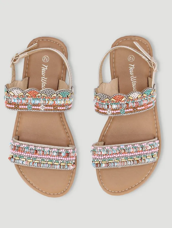 Girls Beaded Slingback Sandal sold by Edgars