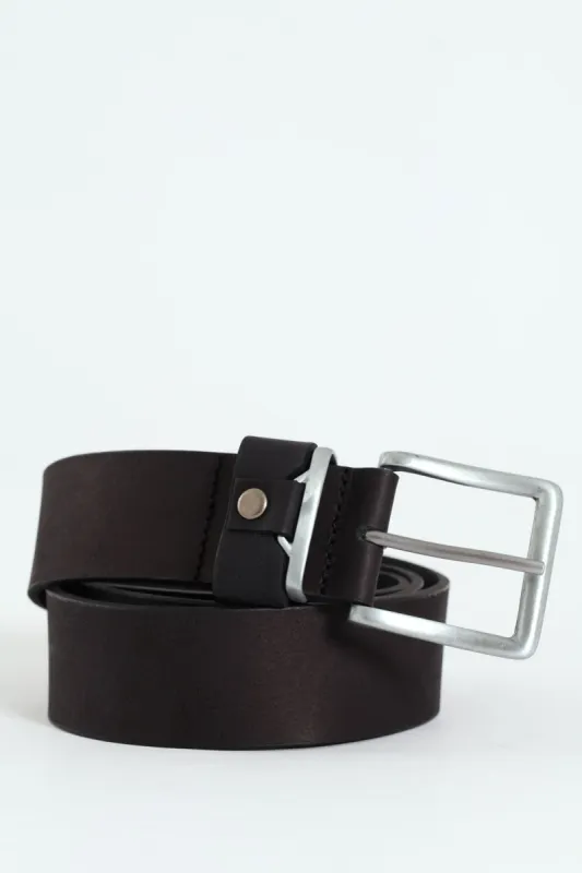 Metal & Leather Belt - Black sold by Edgars