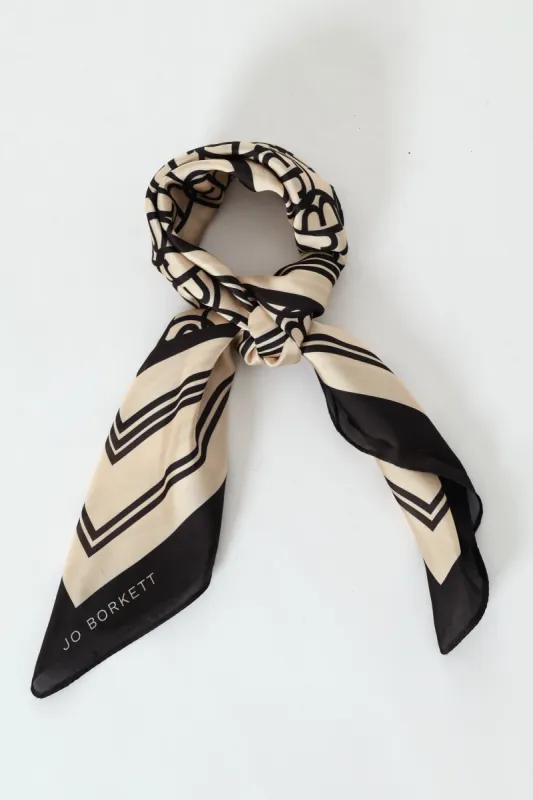 Silk Touch Circular Logo Scarf - Black sold by Edgars