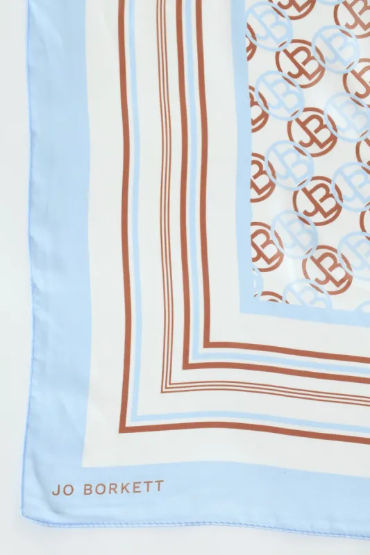 Silk Touch Circular Logo Scarf - Light Blue sold by Edgars