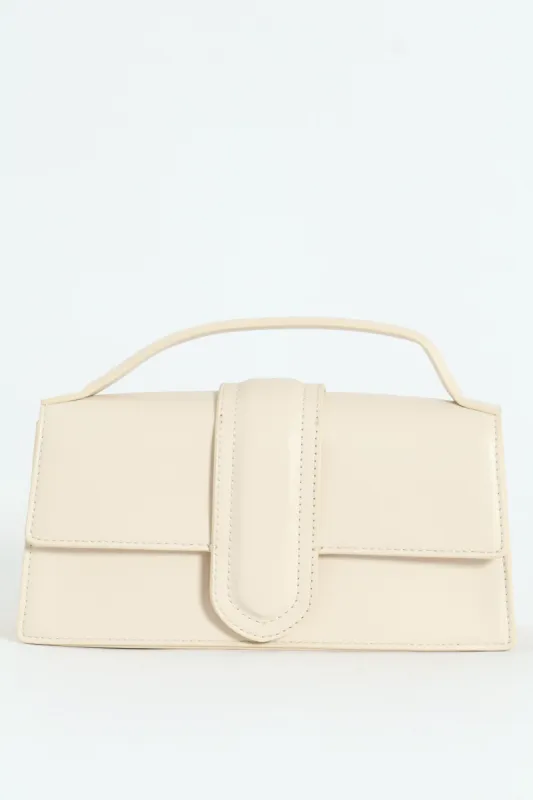 Faithful Top Handle Satchel Bag - Bone sold by Edgars 
