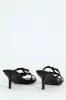 Dainty Bow Detail Kitten Heel Sandal - Black sold by Edgars